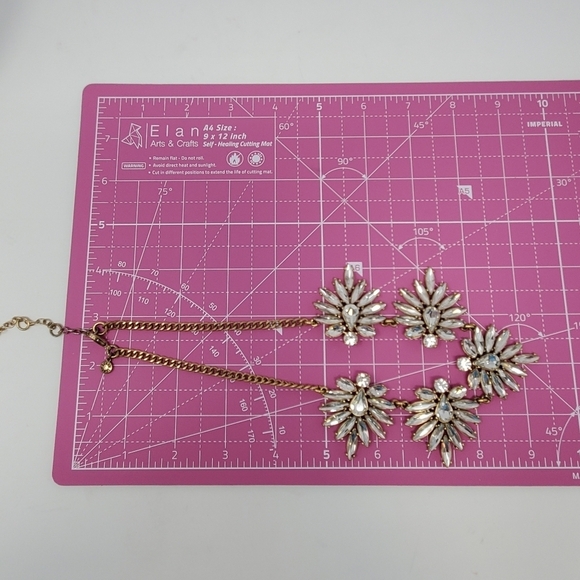 J. CREW CLEAR RHINESTONE STATEMENT NECKLACE WOMEN JEWELRY BRIDAL FORMAL PROM - Picture 9 of 12